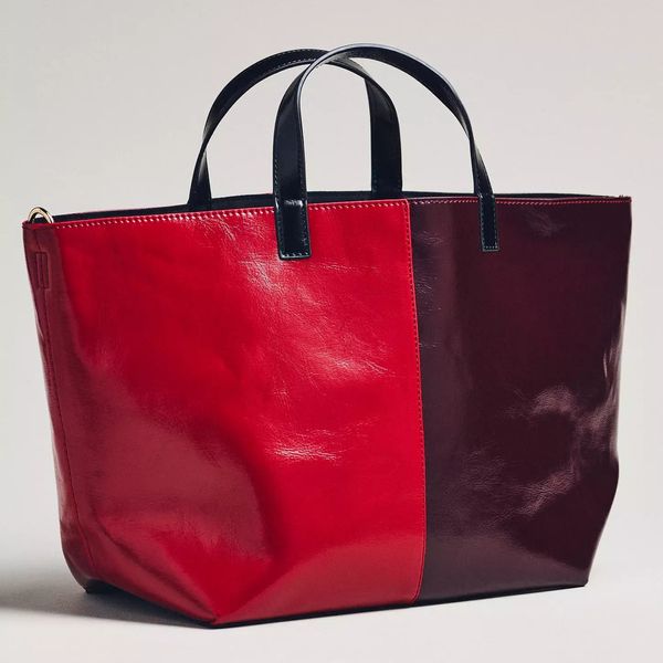 Maeve Two-Toned Waxy Tote