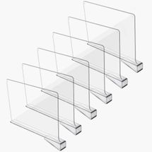 Clear Acrylic Shelf Dividers, 6-Pack
