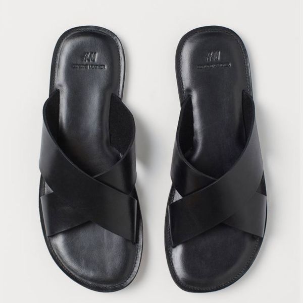 Mens Shoes Sandals Island Slipper Slide Leather Black for Men slides and flip flops Sandals and flip-flops 