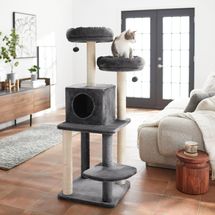 Frisco 55-in Faux Fur Cat Tree & Condo