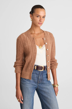 Madewell Pointelle-Stitch Cardigan In Alpaca Blend