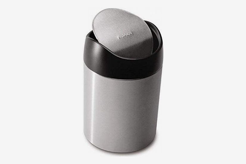 1.5L Mini Desktop Waste Bin Can Garbage Basket Dustbin Trash Roll Swing Lid 