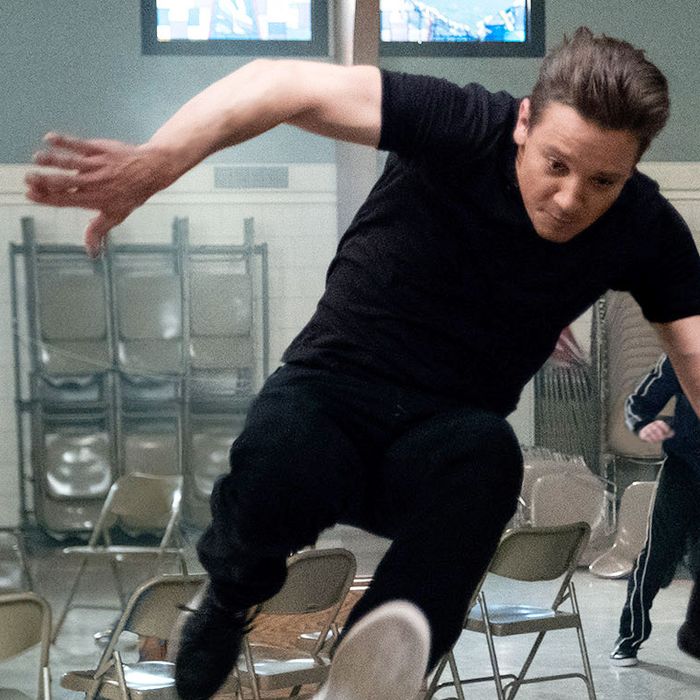 Jeremy Renner and his arms in Tag. 