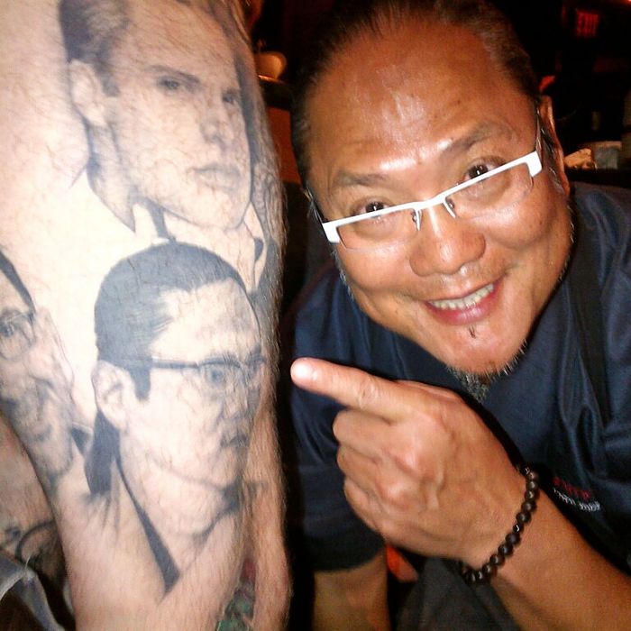 Can you imagine who's on his stomach?
