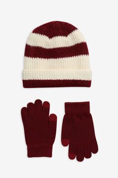 Nordstrom Kids’ Stripe Beanie & Gloves Set