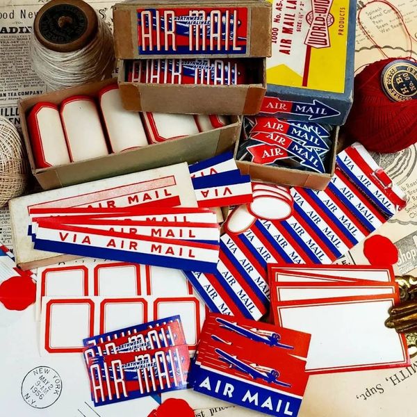 Tremblay's Paper Shop Vintage Airmail Labels