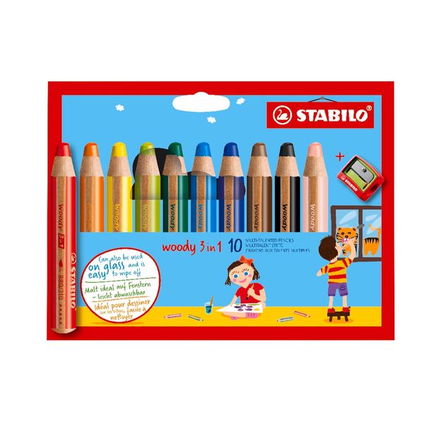 Stabilo Woody 3-in-1 Jumbo Pencils