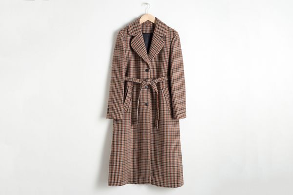 A-Line Wool Blend Belted Coat