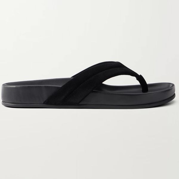 St. Agni Suede Platform Thong Sandals
