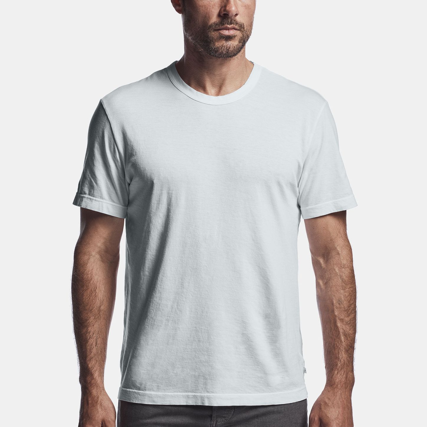 man in white tee shirt