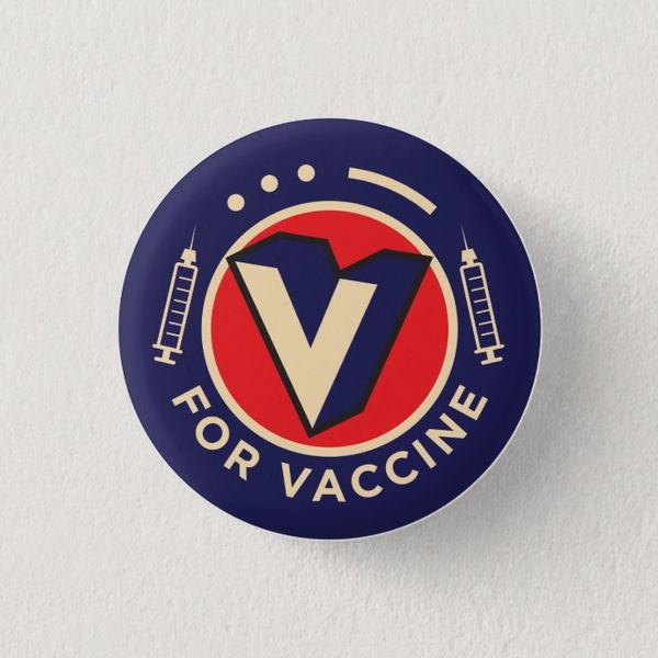 LGBTQ 1.25 inch Pride Vaccine Buttons COVID-19 Vaccinated Pins