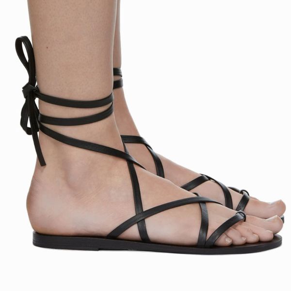 Ancient Greek Sandals Black Morfi Sandals