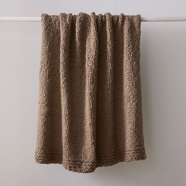 West Elm Wool-Knit Throw (Charcoal)