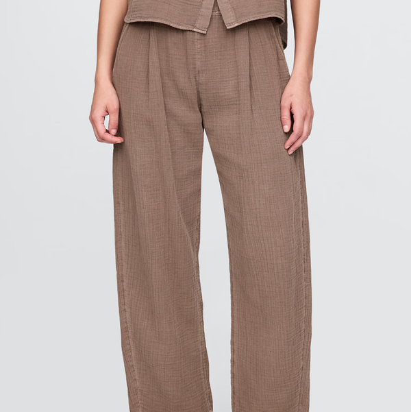 Gap Cotton Gauze Easy Barrel Pants