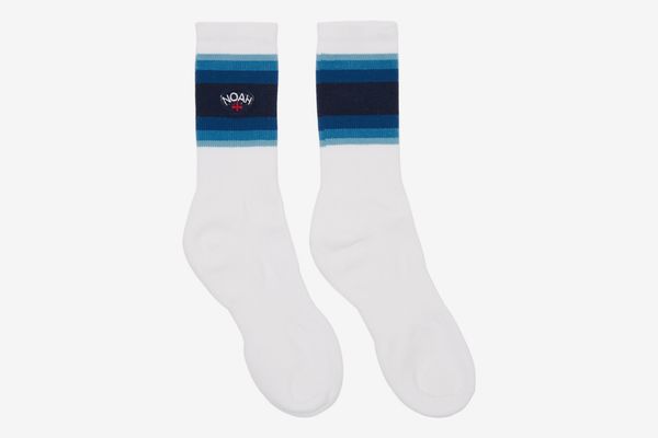 Noah White & Blue Gradient Stripe Socks