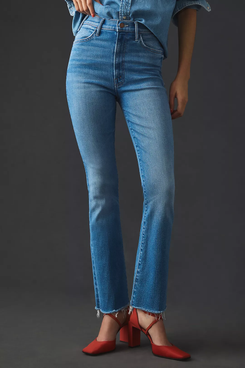 Mother The Hustler High-Rise Ankle Fray Jeans