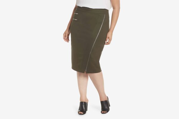 Sejour Zipper Detail Ponte Pencil Skirt