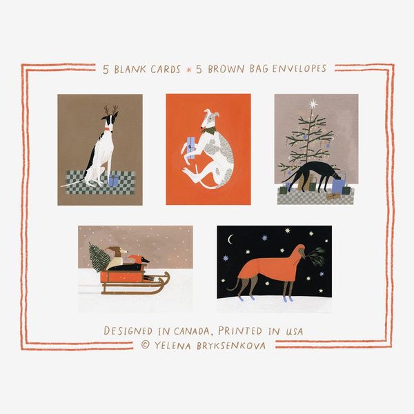 Yelena Bryksenkova Greyhound Holiday Cards - Set of 5