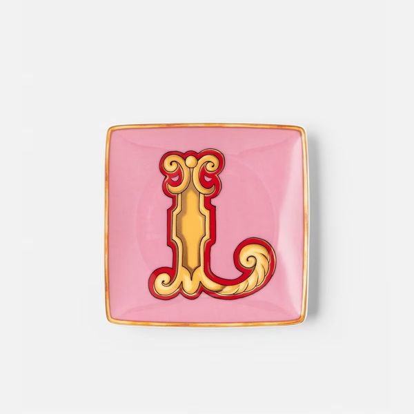 Versace Alphabet L Square Plate 12 cm