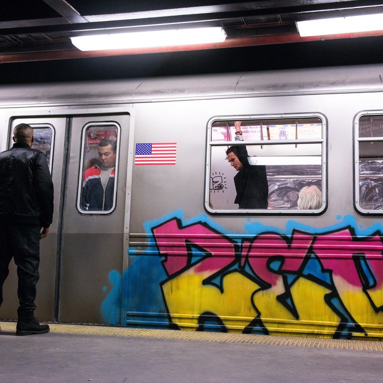 Nas begins filming his journey through the three subway cars, each representing a different decade of his life.
