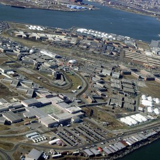 UNITED STATES - FEBRUARY 13: Aerial view of Rikers Island. 