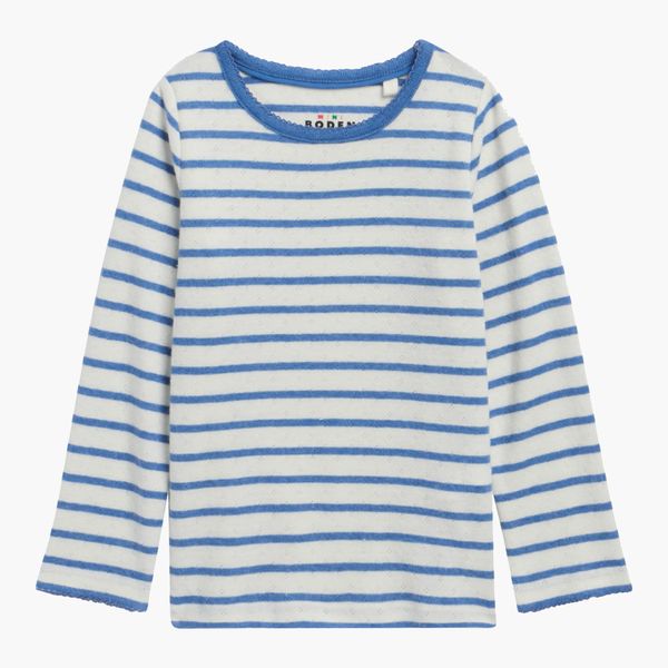 Mini Boden Kids' Pointelle Knit Long-Sleeve Top