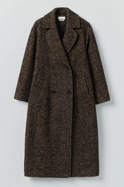 Toast Wool Tweed Herringbone Coat