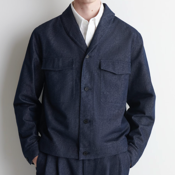 Cos Shawl-Collar Denim-Effect Shirt Jacket
