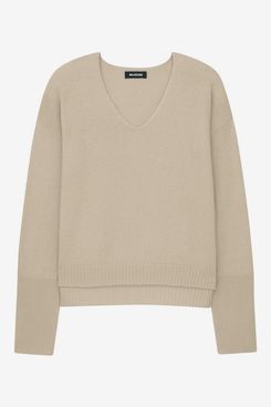 Naadam Cashmere Cropped V-neck Sweater