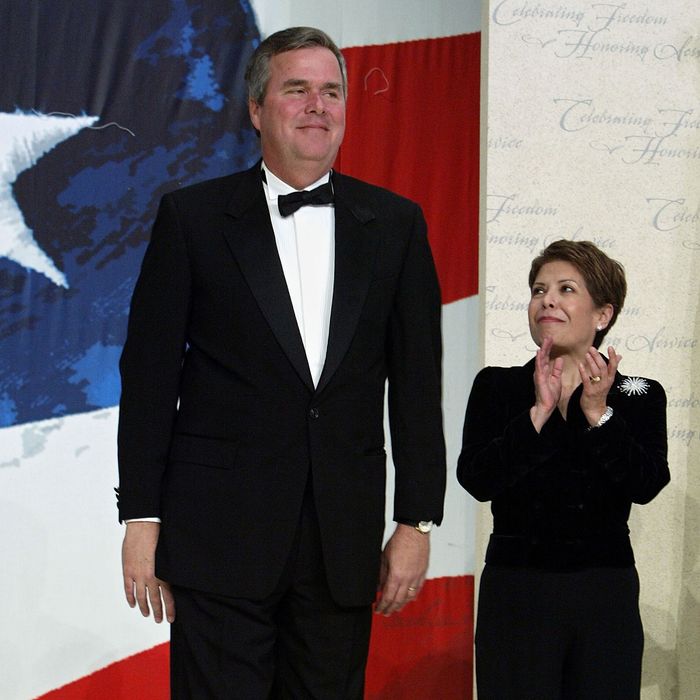 WASHINGTON - JANUARY 20: Florida goveror Jeb Bush and his wife Columba attend the Texas Wyoming Ball January 20, 2005 in Washington, DC. His brother George W. Bush was inaugurated for a second term as U.S. President earlier in the day. (Photo by Mario Tama/Getty Images)