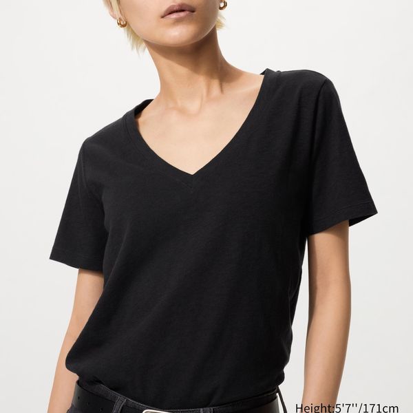 Uniqlo Slub Cotton V-Neck T-Shirt