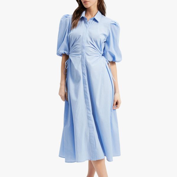 Bardot Keyhole Cotton Midi Shirtdress