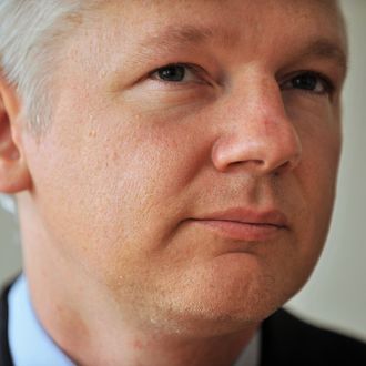 Wikileaks founder Julian Assange attends a press conference in central London, on July 14, 2011. Assange discussed Wikileaks' relationship with Visa Europe and Mastercard Europe during the press conference. AFP PHOTO/BEN STANSALL (Photo credit should read BEN STANSALL/AFP/Getty Images)