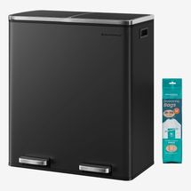 Songmics Trash Can, 2 x 8 Gallon (2 x 30 L), Greenish-Gray