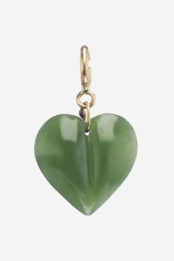 TenThousandThings Jade Mini Split Heart Charm