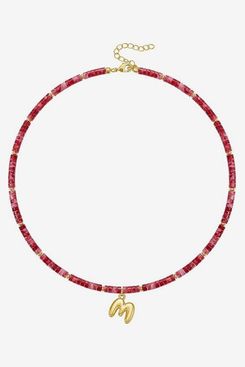 Keloris Path Beaded Initial Necklace