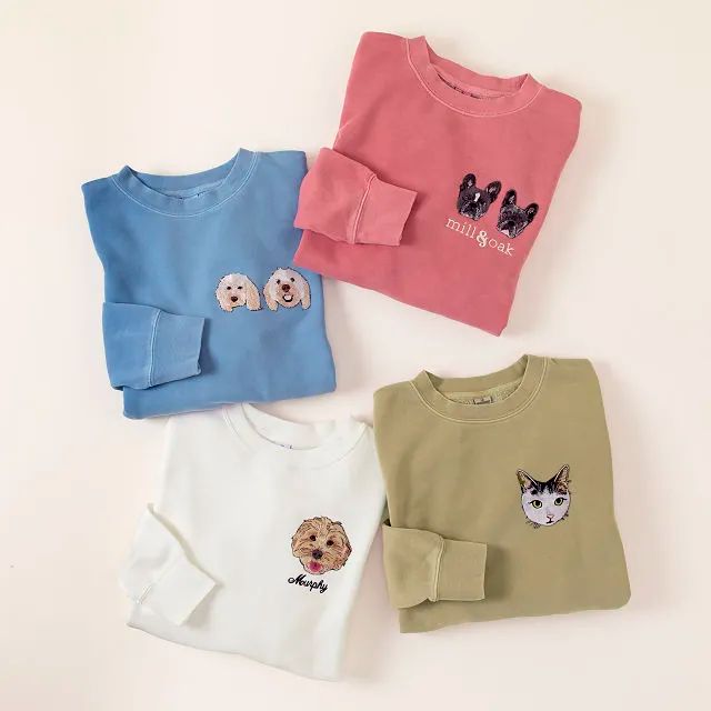 Custom Pet Embroidered Sweatshirt