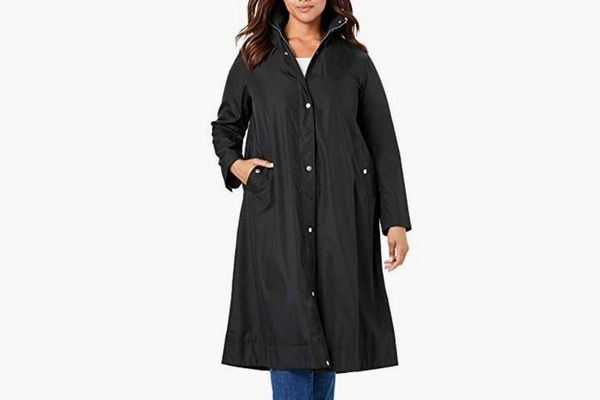 ladies long raincoat with hood