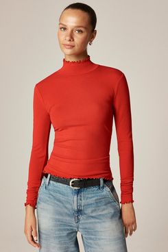 J.Crew Refined Rib Lettuce-Trim Turtleneck