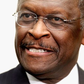 WASHINGTON, DC - NOVEMBER 02: Republican presidential candidate and former CEO of Godfather's Pizza Herman Cain participates in a discussion with members of the Congressional Health Care Caucus on Capitol Hill November 2, 2011 in Washington, DC. Part of the 