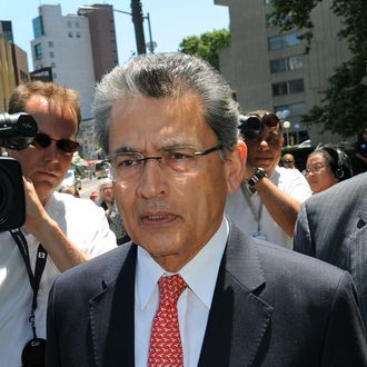 Rajat Gupta, former Goldman Sachs Inc. director and former senior partner at McKinsey & Co., exits federal court in New York, U.S., on Friday, June 15, 2012. Gupta, 63, was convicted by a federal jury for leaking inside information to hedge-fund manager Raj Rajaratnam. 