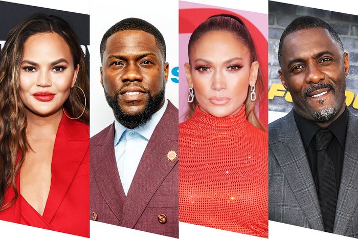 Chrissy Tiegen, Kevin Hart, Jennifer Lopez, and Idris Elba.