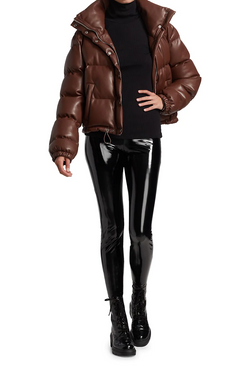 En Saison Faux Leather Puffer Jacket