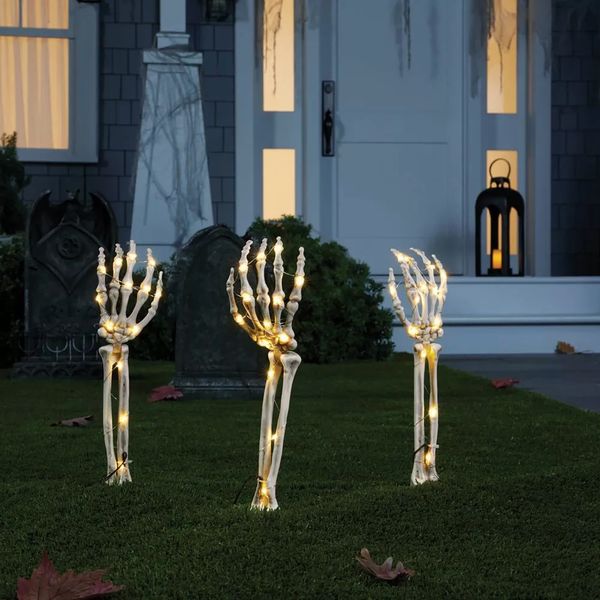 Hyde and EEK! Boutique 3ct LED Skeleton Arms Halloween Novelty Path Lights with Timer
