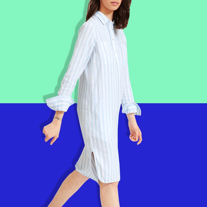 everlane linen shirt dress