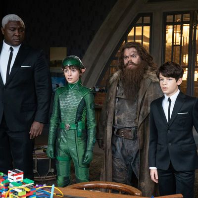 Nonso Anozie, Lara McDonnell, Josh Gad, and Ferdia Shaw in Artemis Fowl