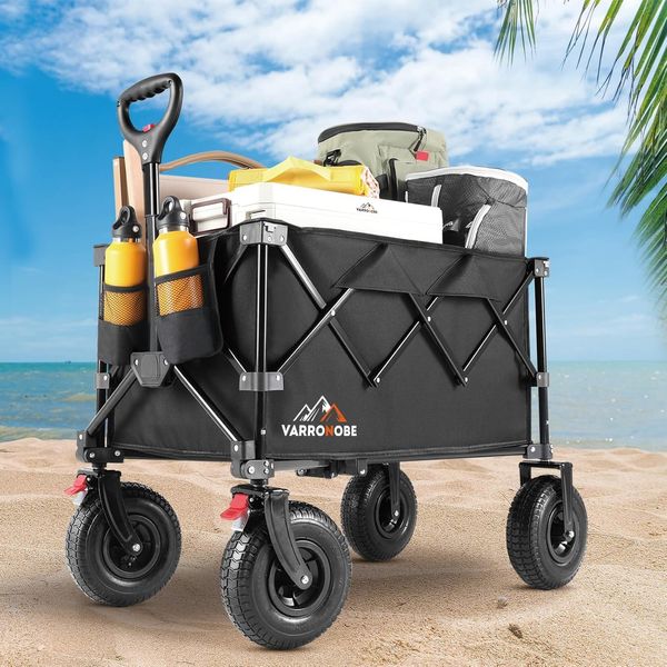 Big Rubber Wheels Beach Wagon Cart Foldable