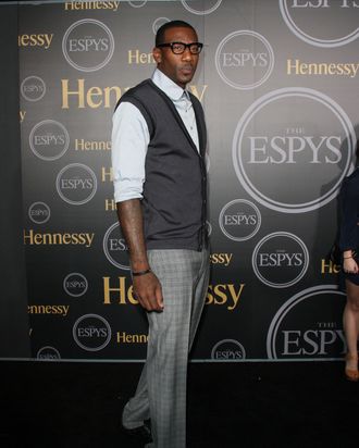 If we had to guess what was going on here, we'd say Amar'e Stoudemire is taking in how way too trendy he is for the ESPYs.