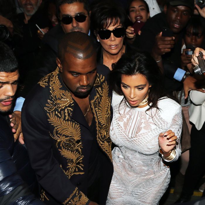 Just Shoved Kim Kardashian Outside the Balmain Show