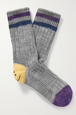 Kapital Intarsia Cotton and Hemp-Blend Socks